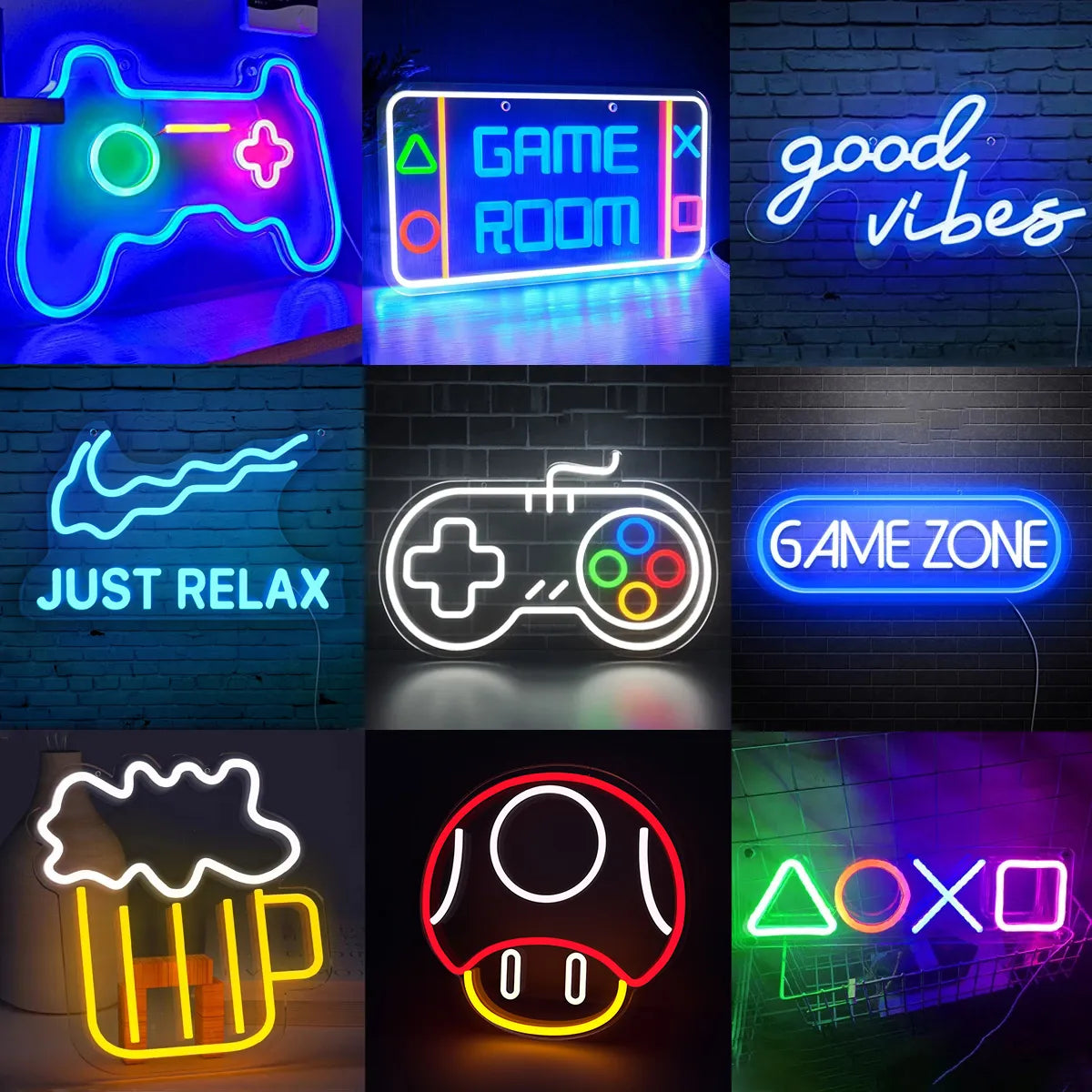 Game Led Neon Lights Sign Wall  Hanging Game